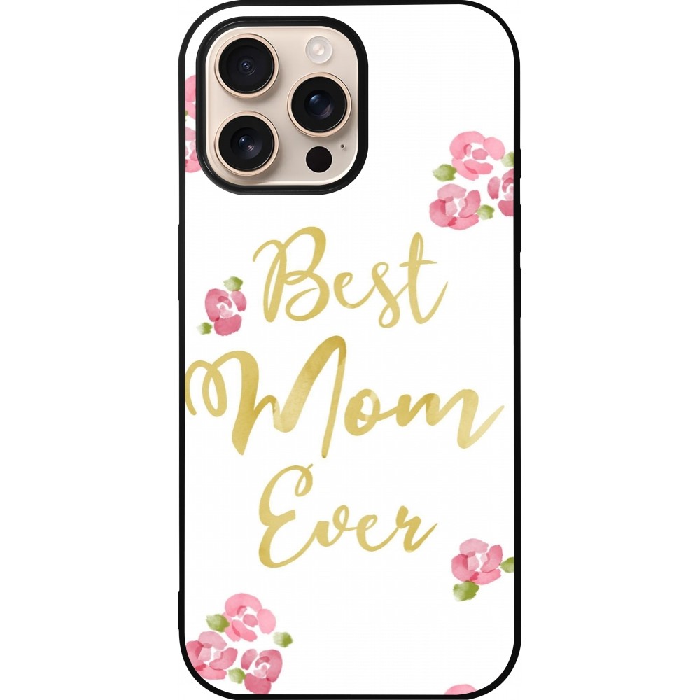 iPhone 16 Pro Max Case Hülle - Silikon schwarz Mom 2024 best Mom ever
