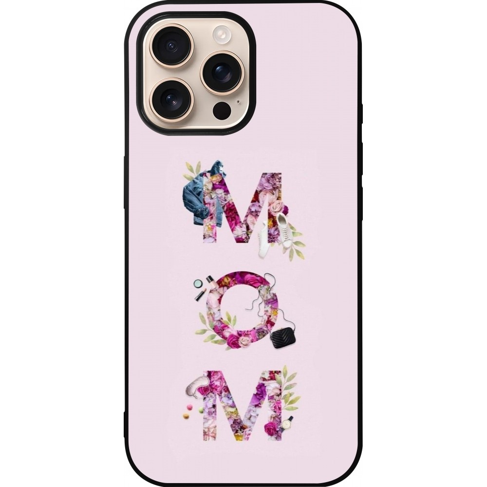 iPhone 16 Pro Max Case Hülle - Silikon schwarz Mom 2024 girly mom