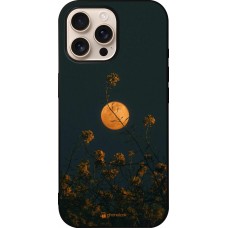 iPhone 16 Pro Max Case Hülle - Silikon schwarz Moon Flowers