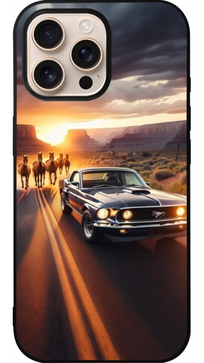iPhone 16 Pro Max Case Hülle - Silikon schwarz Mustang 69 Grand Canyon