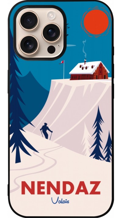 iPhone 16 Pro Max Case Hülle - Silikon schwarz Nendaz Cabane Ski