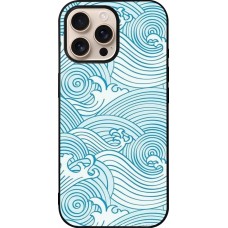 iPhone 16 Pro Max Case Hülle - Silikon schwarz Ocean Waves