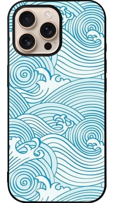 iPhone 16 Pro Max Case Hülle - Silikon schwarz Ocean Waves