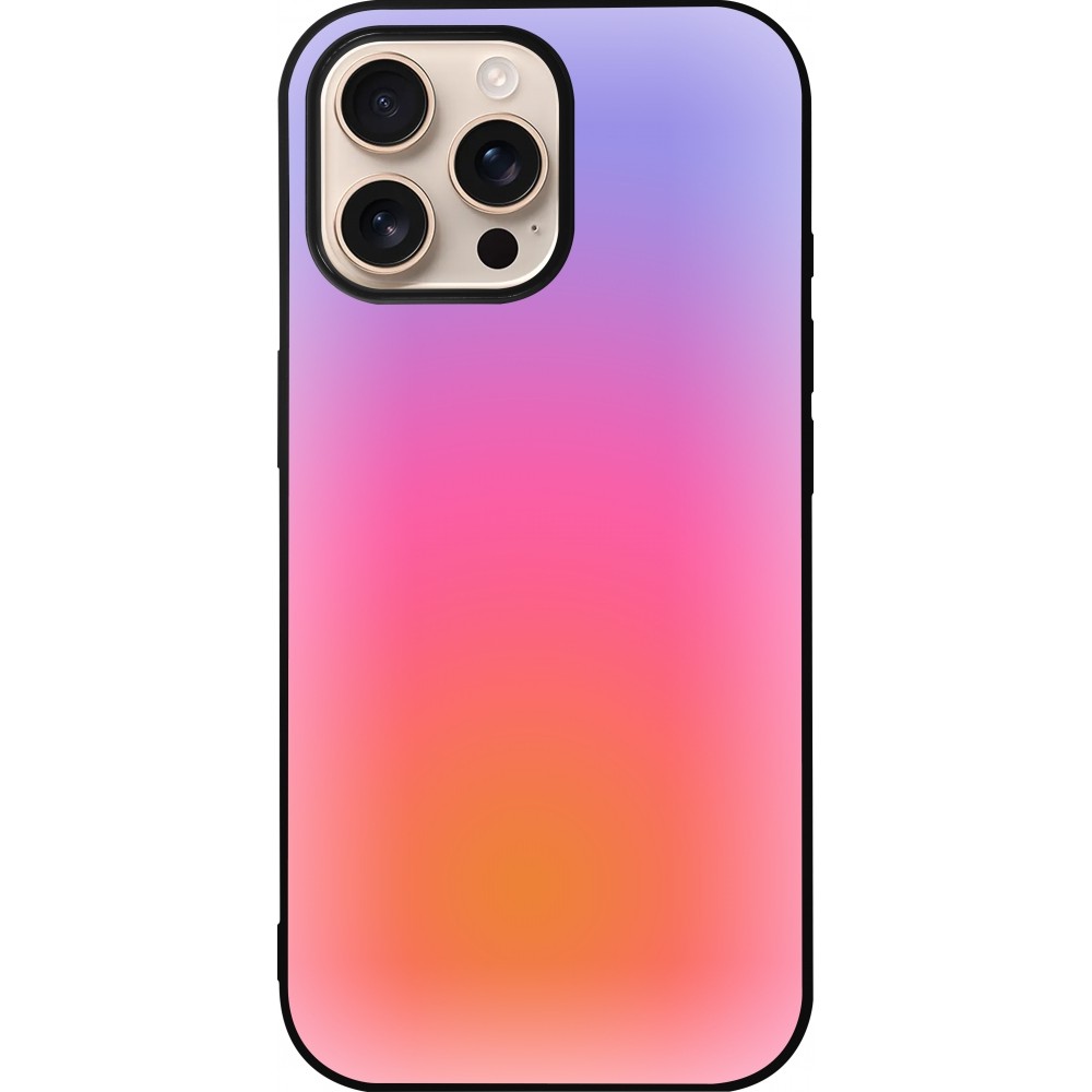 iPhone 16 Pro Max Case Hülle - Silikon schwarz Orange Pink Blue Gradient