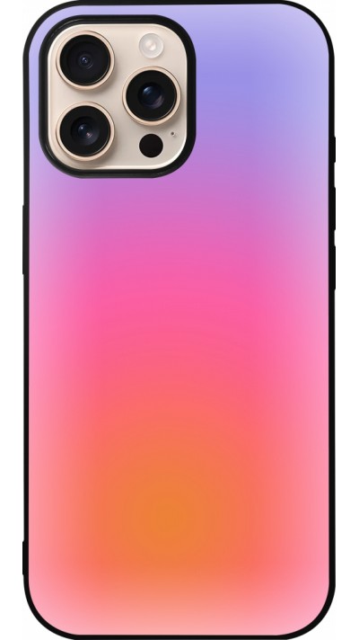 iPhone 16 Pro Max Case Hülle - Silikon schwarz Orange Pink Blue Gradient