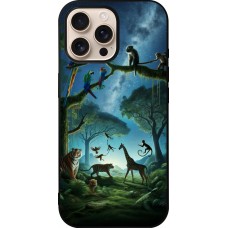 iPhone 16 Pro Max Case Hülle - Silikon schwarz Paradies der exotischen Tiere