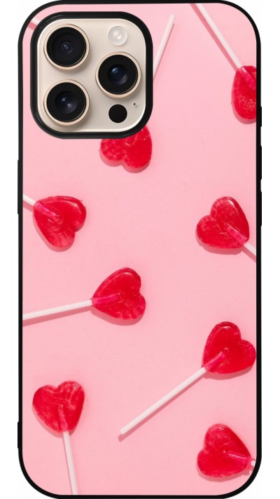 iPhone 16 Pro Max Case Hülle - Silikon schwarz Saint Valentines Day 26 Lollipop