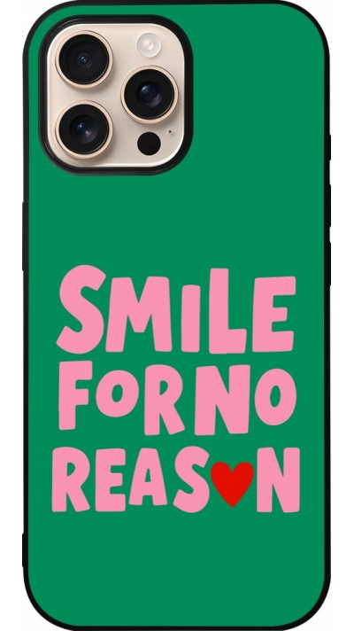 iPhone 16 Pro Max Case Hülle - Silikon schwarz Smile for no reason 2026
