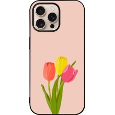 iPhone 16 Pro Max Case Hülle - Silikon schwarz Spring 23 tulip trio