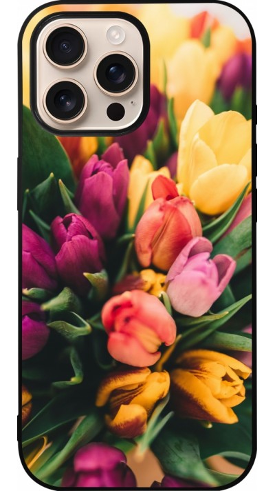 iPhone 16 Pro Max Case Hülle - Silikon schwarz Bouquet of tulips 2026