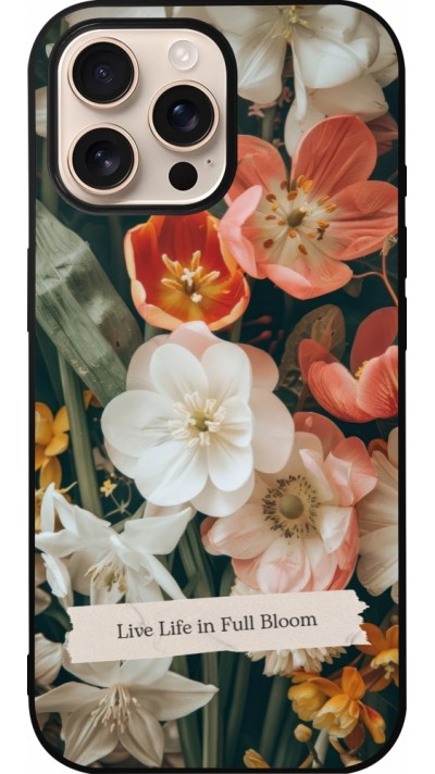 iPhone 16 Pro Max Case Hülle - Silikon schwarz Full Bloom 2026