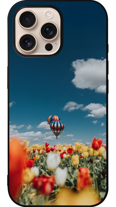 iPhone 16 Pro Max Case Hülle - Silikon schwarz Hot air balloon 2026