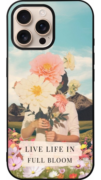 iPhone 16 Pro Max Case Hülle - Silikon schwarz Live life in full moon 2026