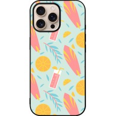 iPhone 16 Pro Max Case Hülle - Silikon schwarz Summer 2025 Pattern citron