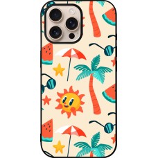 iPhone 16 Pro Max Case Hülle - Silikon schwarz Summer 2025 Pattern soleil