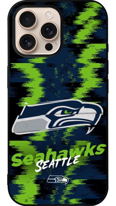 iPhone 16 Pro Max Case Hülle - Silikon schwarz Super Bowl 26 Seattle 2