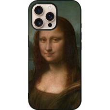 iPhone 16 Pro Max Case Hülle - Silikon schwarz Kunstbild - Mona Lisa - Leonardo de Vinci