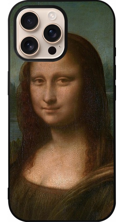 iPhone 16 Pro Max Case Hülle - Silikon schwarz Kunstbild - Mona Lisa - Leonardo de Vinci