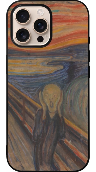 iPhone 16 Pro Max Case Hülle - Silikon schwarz Kunstbild - Der Schrei - Edvard Munch