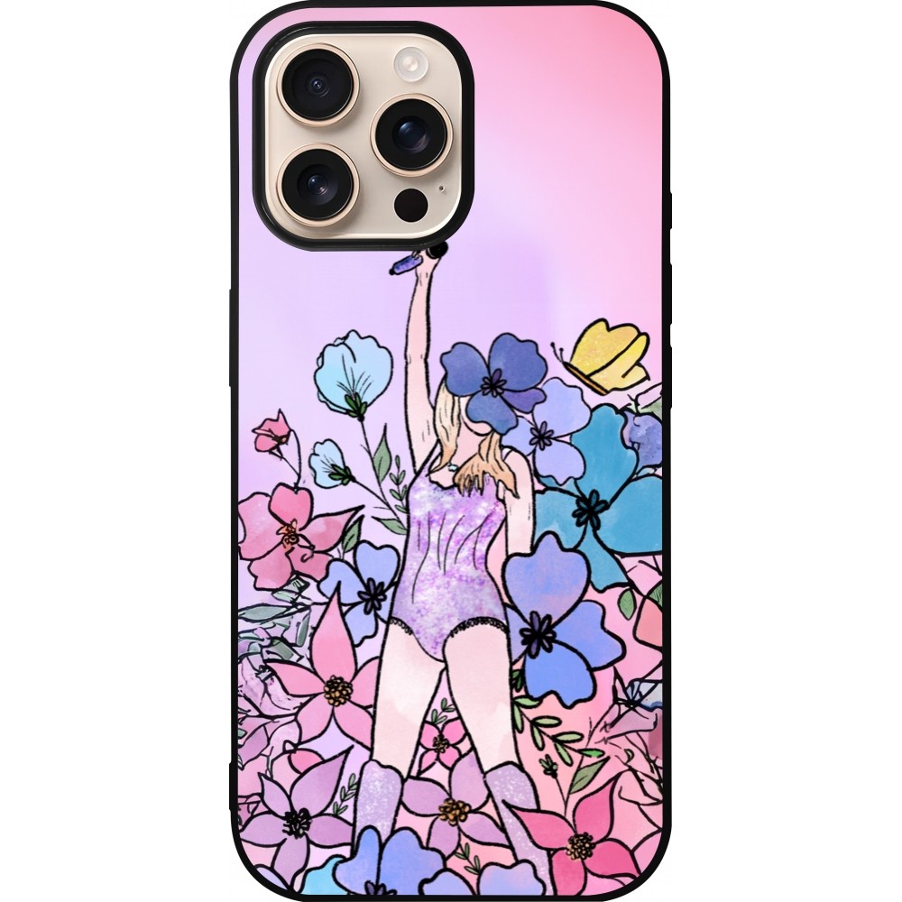 iPhone 16 Pro Max Case Hülle - Silikon schwarz Taylor Swift Sketch - Pink