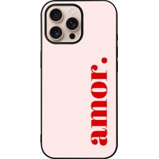 iPhone 16 Pro Max Case Hülle - Silikon schwarz Valentine 2024 amor