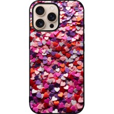 iPhone 16 Pro Max Case Hülle - Silikon schwarz Valentin 2025 Konfetti