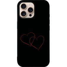 iPhone 16 Pro Max Case Hülle - Silikon schwarz Valentine 2023 attached heart