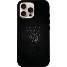 iPhone 16 Pro Max Case Hülle - Silikon schwarz Valentine 2023 hands forever