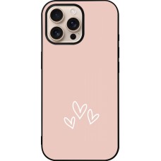 iPhone 16 Pro Max Case Hülle - Silikon schwarz Valentine 2023 three minimalist hearts