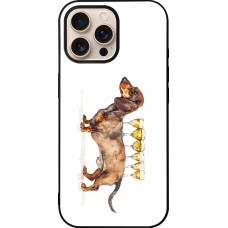 iPhone 16 Pro Max Case Hülle - Silikon schwarz Wine Teckel