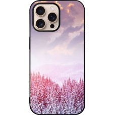 iPhone 16 Pro Max Case Hülle - Silikon schwarz Winter 22 Pink Forest