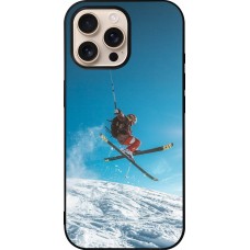 iPhone 16 Pro Max Case Hülle - Silikon schwarz Winter 22 Ski Jump