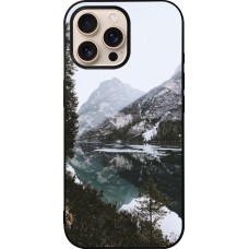 iPhone 16 Pro Max Case Hülle - Silikon schwarz Winter 22 snowy mountain and lake
