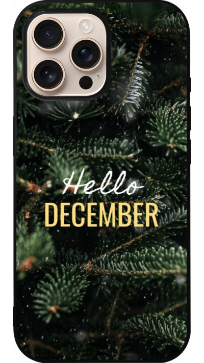 iPhone 16 Pro Max Case Hülle - Silikon schwarz Winter 25 Winter hello december