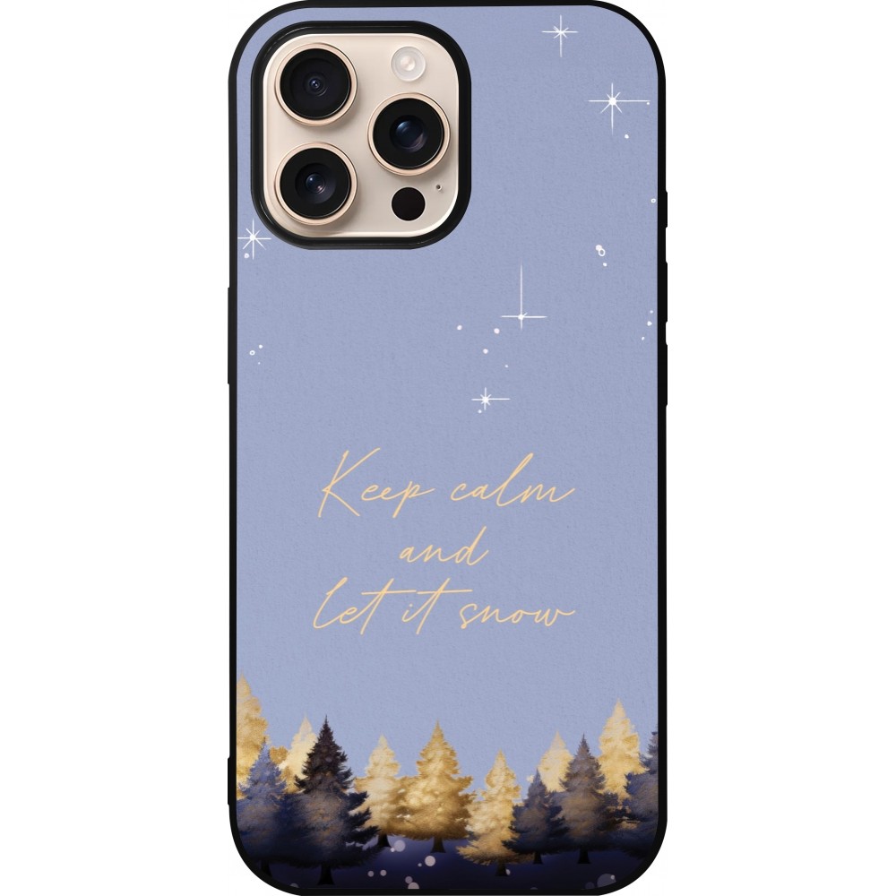 iPhone 16 Pro Max Case Hülle - Silikon schwarz Winter 25 Winter illustration of trees