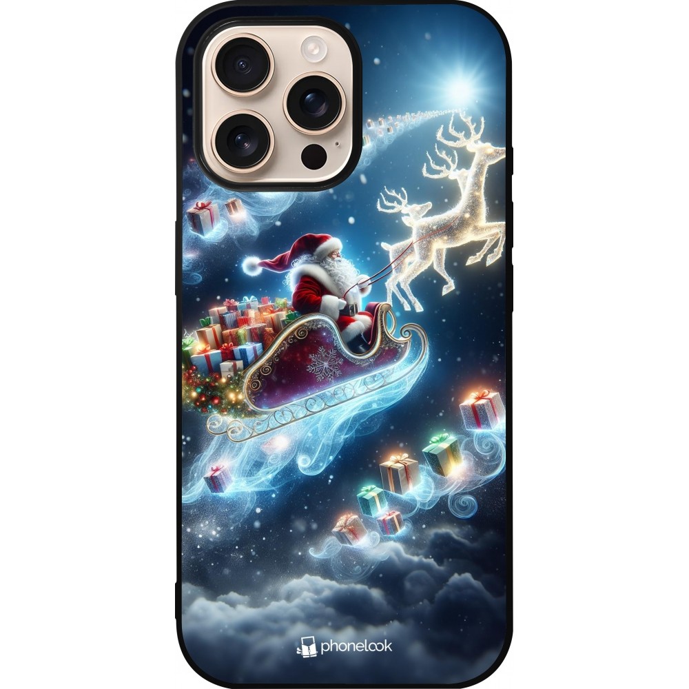 iPhone 16 Pro Max Case Hülle - Silikon schwarz Weihnachten 2023 Verzauberter Weihnachtsmann