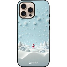 iPhone 16 Pro Max Case Hülle - Silikon schwarz Weihnachten 2023 Kleiner Vater Schneeflocke