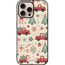 iPhone 16 Pro Max Case Hülle - Silikon schwarz Weihnachten 2024 Lkw Tanne
