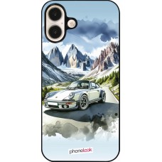 iPhone 16 Plus Case Hülle - Porsche 911 Berg Aquarell