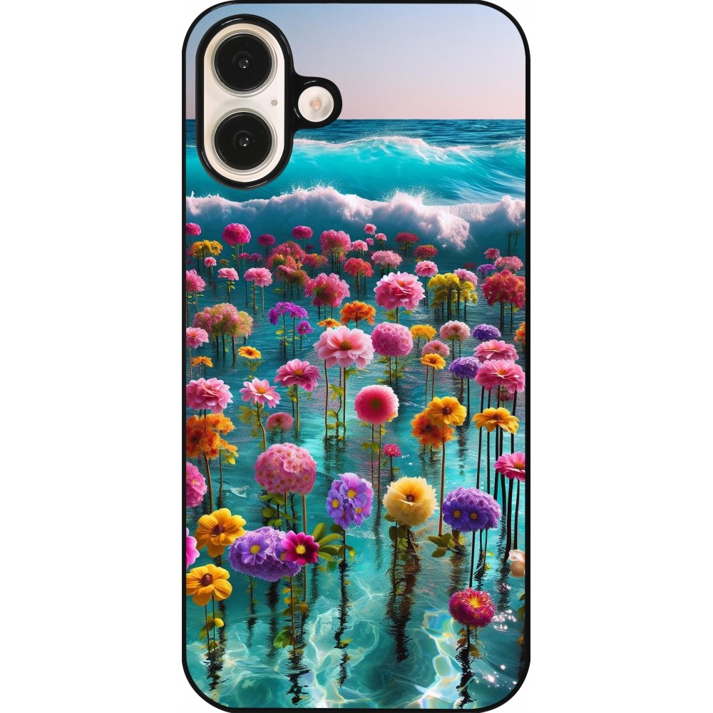 iPhone 16 Plus Case Hülle - Blumenmeer Wellen