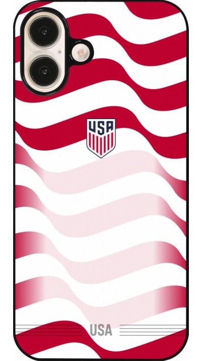 Coque iPhone 16 Plus - Maillot de football États-Unis 2026 personnalisable