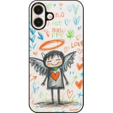 iPhone 16 Plus Case Hülle - Little Angel Sketch Love