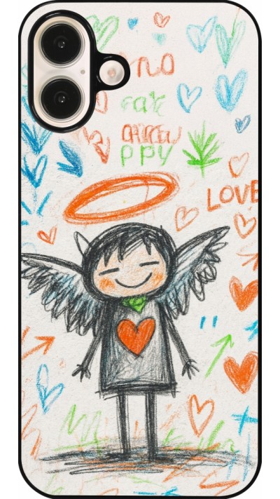 iPhone 16 Plus Case Hülle - Little Angel Sketch Love