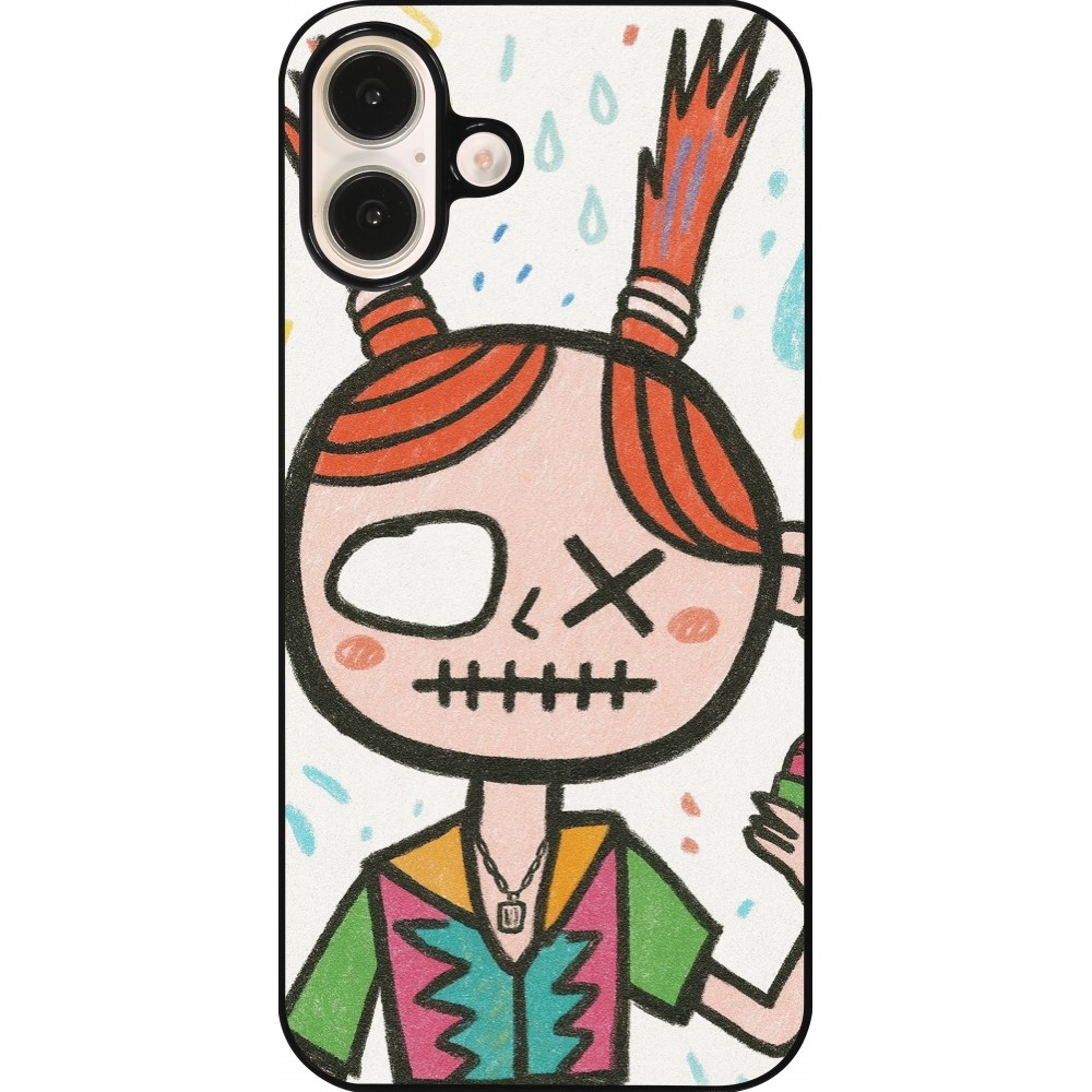 iPhone 16 Plus Case Hülle - Little Girl Sketch