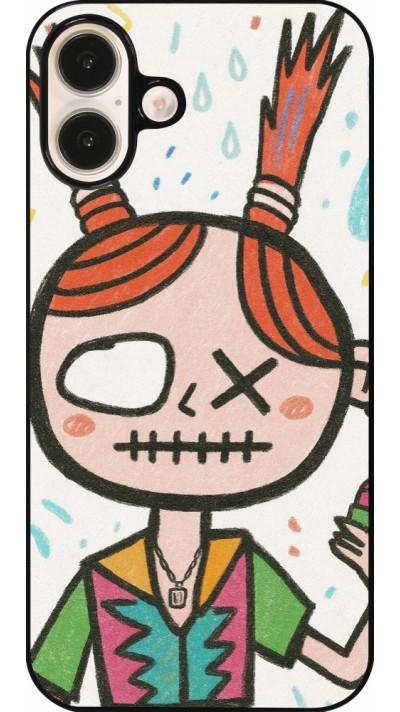iPhone 16 Plus Case Hülle - Little Girl Sketch