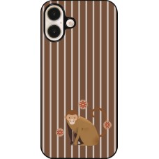 iPhone 16 Plus Case Hülle - Monkey with stripes