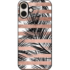 iPhone 16 Plus Case Hülle - Palm trees gold stripes