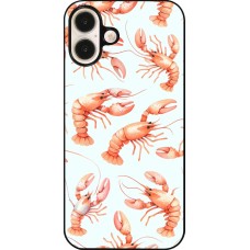 iPhone 16 Plus Case Hülle - Muster von pastellfarbenen Hummern
