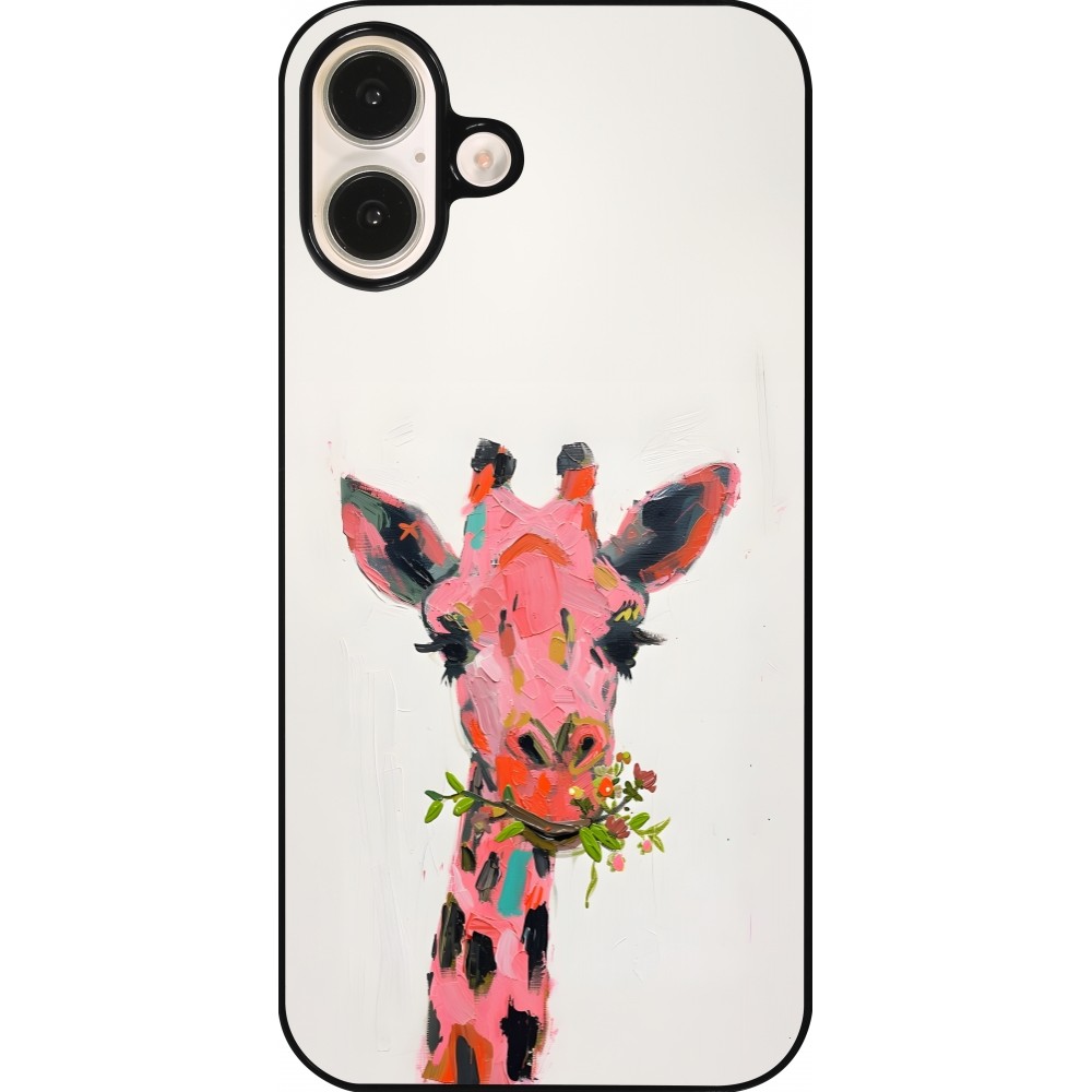 iPhone 16 Plus Case Hülle - Pink Girafe Paint