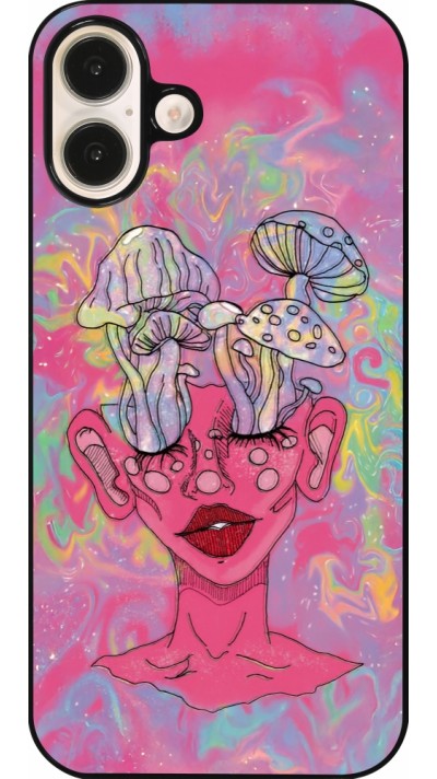 iPhone 16 Plus Case Hülle - Psychedelic pink mushroom